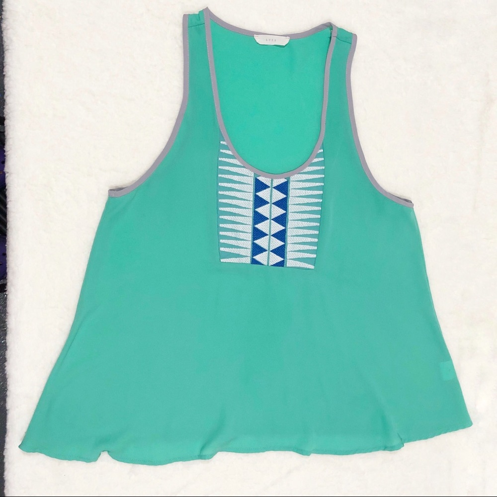 Lush Lightweight Tank with Embroidery